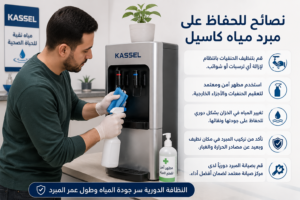 تنظيف وتعقيم حنفيات مبرد مياه كاسيل للحفاظ على جودة المياه